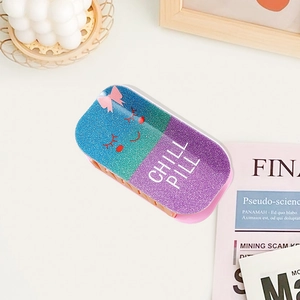 Sparkly acrylic chill pill hair claw clip for nurses with glitter finish and cute design