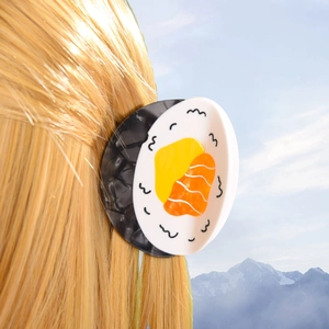 Pinza per capelli creativa a forma di sushi in acetato per acconciature da donna