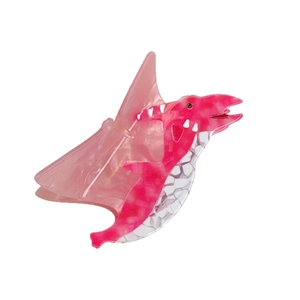 Pink marbled pterosaur hair claw clip made of acetate fiber for women hair styling