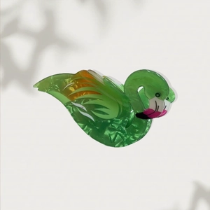 Elegant green marble acetate swan hair claw clip for women stylish hair accessory