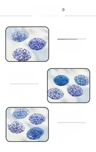 Détails de la pince à cheveux œil bleu avec motif imprimé en PVC et design artisanal