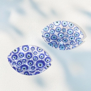 Pinces à cheveux style français avec motif œil bleu pour des coiffures élégantes