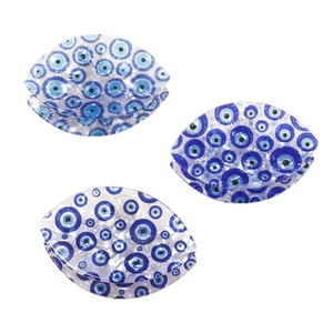 Lot de trois pinces à cheveux œil bleu en acrylique transparent pour femmes et filles
