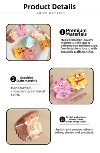 Detailed view of colorful acrylic animal hair claws with strong metal spring clip