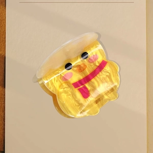 Cute yellow acrylic cartoon animal hair claw clip with colorful marble pattern