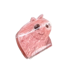 Cute pink marble pattern cartoon animal hair claw clip made of premium acrylic for girls