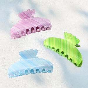Acetate Striped Hair Claw Clip For Women Elegant Large Gradient Color Shark Clip Handmade Sweet Korean Style Hair Accessories