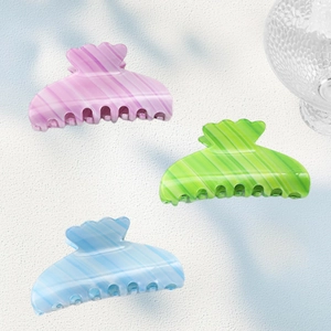 Candy colored gradient acetate hair claws with shell design for women hair styling