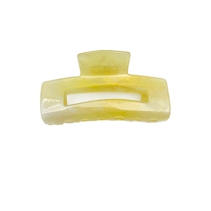 Minimalist large marble acrylic hair claw clip with golden glitter and geometric square design
