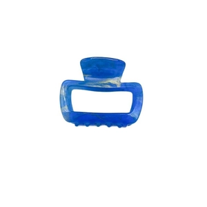 Starry blue marble acrylic hair claw clip with rectangular hollow design for women
