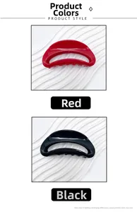 Pinces à cheveux en acrylique rouge et noir au fini brillant et design épuré