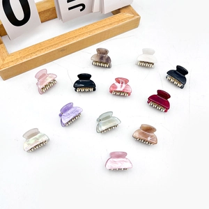 Korean Style Acrylic Mini Hair Claw Clips For Women Minimalist Sweet Elegant Marble Pattern Small Hair Claws Hair Accessories
