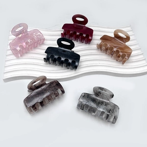 Set di 6 piccoli fermagli per capelli quadrati in vari colori eleganti e marmorizzati