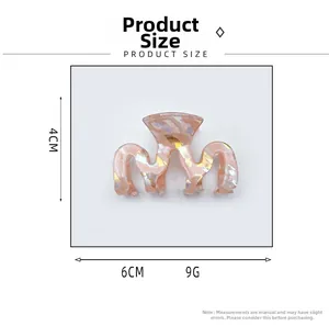 Size chart for minimalist hair claw clip showing 6cm width and 4cm height dimensions