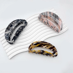 Pince à Cheveux en Acrylique Style Français pour Femmes Grande Pince Crabe Motif Marbre Écaille Accessoires Cheveux Minimalistes