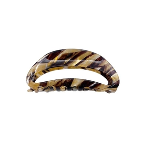 Pince à cheveux classique en motif écaille de tortue au design arqué pour cheveux épais