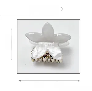 Tableau des tailles détaillé pour la pince à cheveux pétale blanche 2,5cm par 3cm