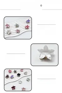 Détails macro de mini pinces à cheveux étoiles pastel avec clips en métal doré