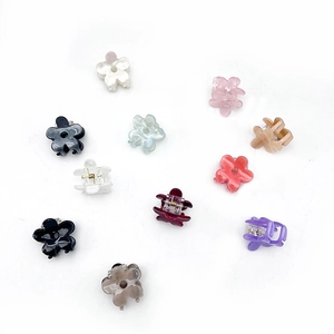 Set mit 11 bunten Acryl Blumen Haarklammern mit Marmortextur für Mädchen