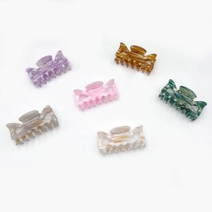 Marble Texture Acetate Hair Claw Clip Hollow Out Bow Shark Clip Elegant Daily Hair Styling Accessory For Women