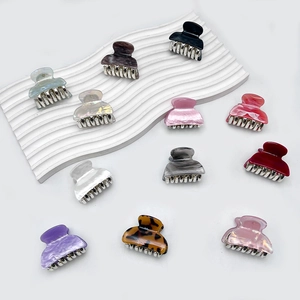Petites Pinces à Cheveux en Acrylique Style Coréen Motif Marbre Léopard Barrettes pour Femmes Accessoires de Coiffure Quotidienne
