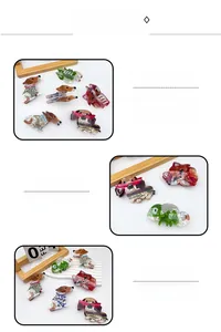 Detailed macro view of assorted dachshund hair claws crafted from premium acetate material
