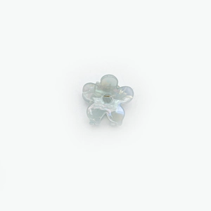 Eleganter schillernder blauer Haarclip in Blumenform mit glänzendem Acryl-Finish