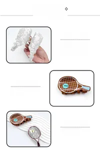 Détails de la pince à cheveux en acrylique tennis et barrette à motif de treillis transparent