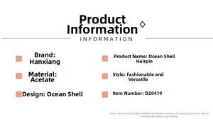 Specifications of acetate shell hair claw clip detailing material and model DZ0419