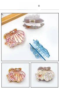 Détails des pinces à cheveux coquillage et étoile de mer avec perles élégantes