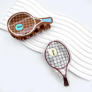 Pince à Cheveux en Forme de Raquette de Tennis Créative en Acrylique Design Sportif pour Femmes Accessoires de Cheveux Tendance