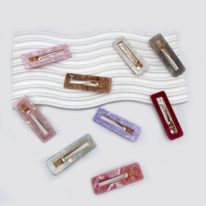 Ensemble de barrettes à cheveux en acrylique à motif marbré de couleurs variées