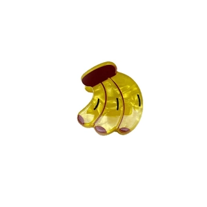 Cute yellow acrylic banana shaped hair claw clip for kids hair styling accessories