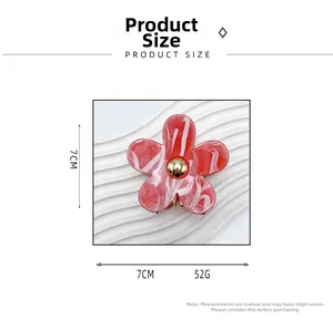 Guide des tailles détaillé pour pince à cheveux fleur en acrylique rose marbré