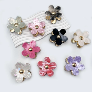 Pince à Cheveux Élégante Forme de Fleur à Cinq Pétales Acrylique Floral Grande Pince pour Cheveux Épais Accessoires Femme