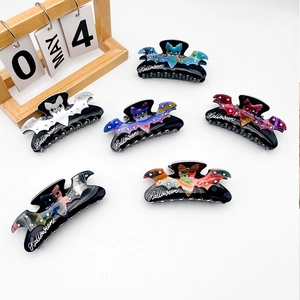 Halloween Fledermaus Haarklammer Acetat Personalisierte Strass Shark Clip Festliche Party Haarschmuck Für Damen