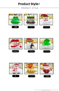 Detailansicht der Acryl-Weihnachtshaarklammern mit Weihnachtsmann- und Baum-Motiven