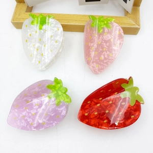 Fashion Fruit Shape Acetate Hair Claws For Women Cute Strawberry Cherry Watermelon Lemon Hair Clips Creative Headwear