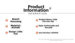 Detailed information for the acetate fish-shaped hair claw clip with model DZ0440
