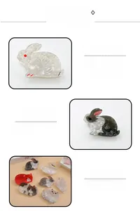 Détails des pinces à cheveux en acétate en forme d'animaux avec motifs marbrés