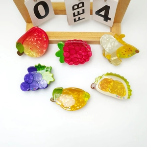 Cute Fruit Shape Hair Claw Clips Acrylic Texture Lemon Banana Grape Peach Durian Raspberry Hair Accessories For Women