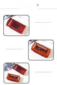 Macro detail of retro red telephone booth hair claw clip showing resin texture