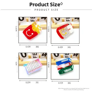 Detailed size specifications for creative school supply themed hair claws and clips