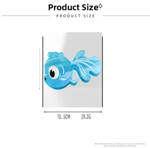 Detailed size chart showing 10.5cm length and 29.2g weight for goldfish hair claw