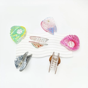Acrylic baseball pattern hair claws in assorted colors with trendy athletic design