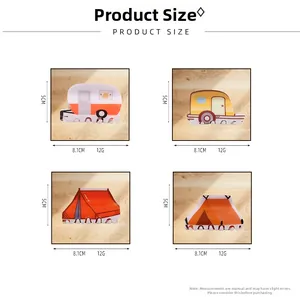 Size chart showing dimensions and weight for camper van and tent hair claw clips