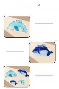 Close-up of pearlescent dolphin hair clips in light and dark blue gradient finish