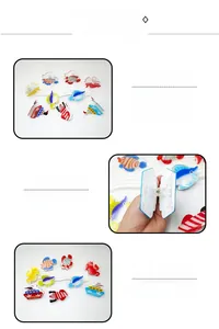 Detailed view of ocean-themed acrylic hair claws featuring colorful fish and seahorse designs