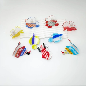 8-piece set of colorful acrylic ocean animal hair claws with fish and seahorse designs