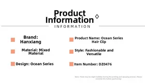 Specifications for the marine series hair claw clip made of mixed materials model DZ0476